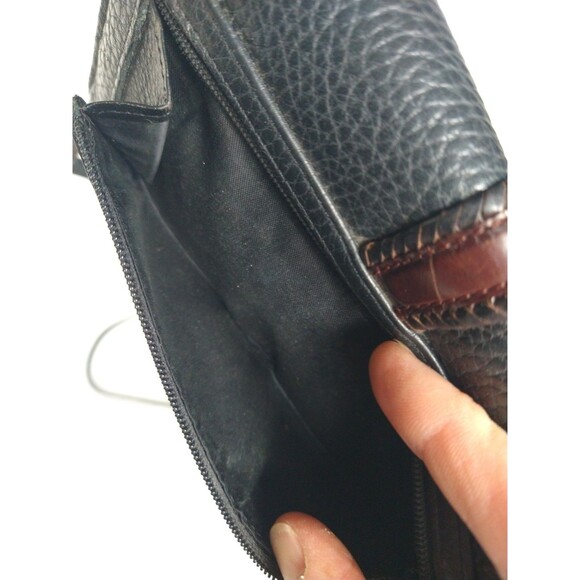 Brighton Leather Crossbody Wallet Tri Fold Black Brown small mini pockets clutch - Picture 16 of 16